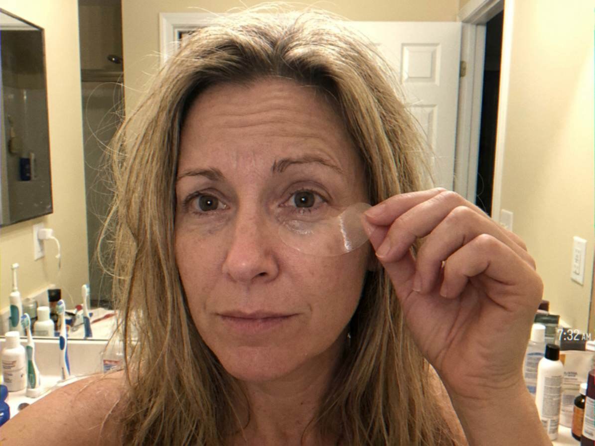 Morning 1 — the area right after peeling the patch off